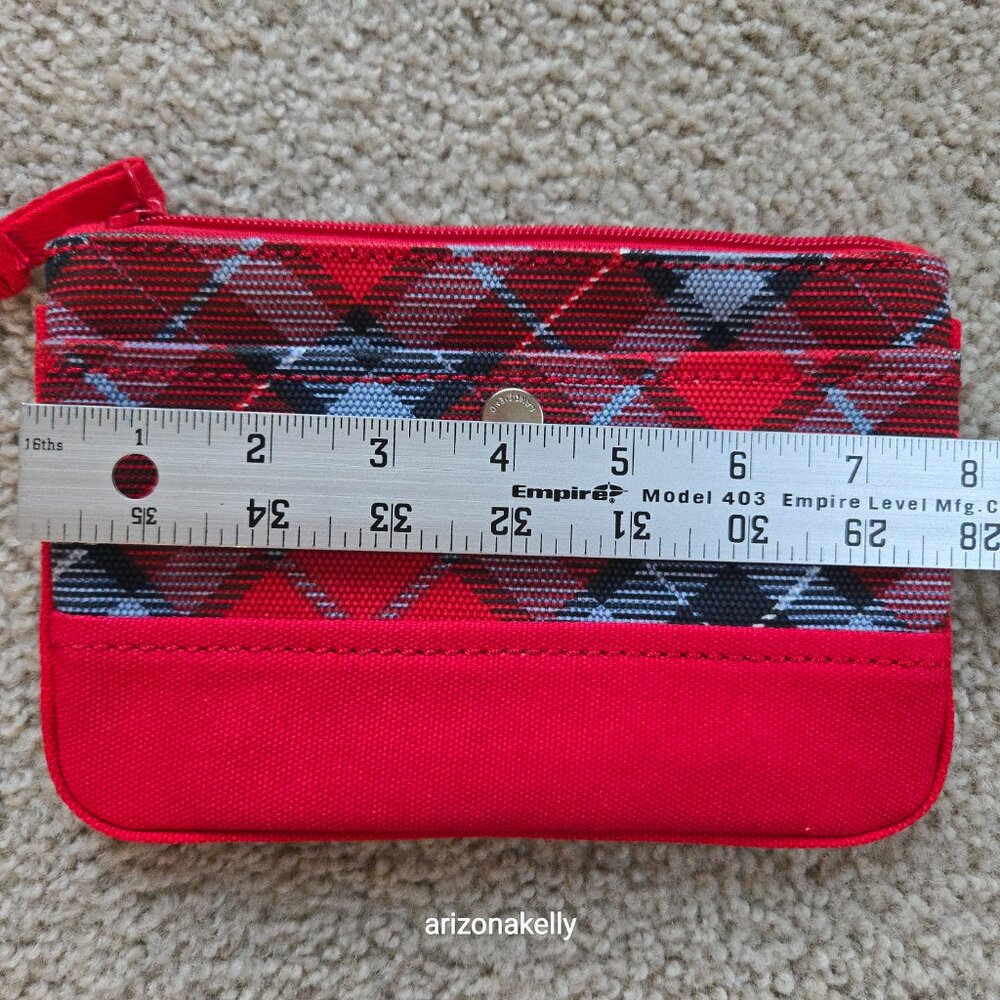 Lands' End NEW Canvas Plaid Wristlet Clutch - Picture 3 of 6